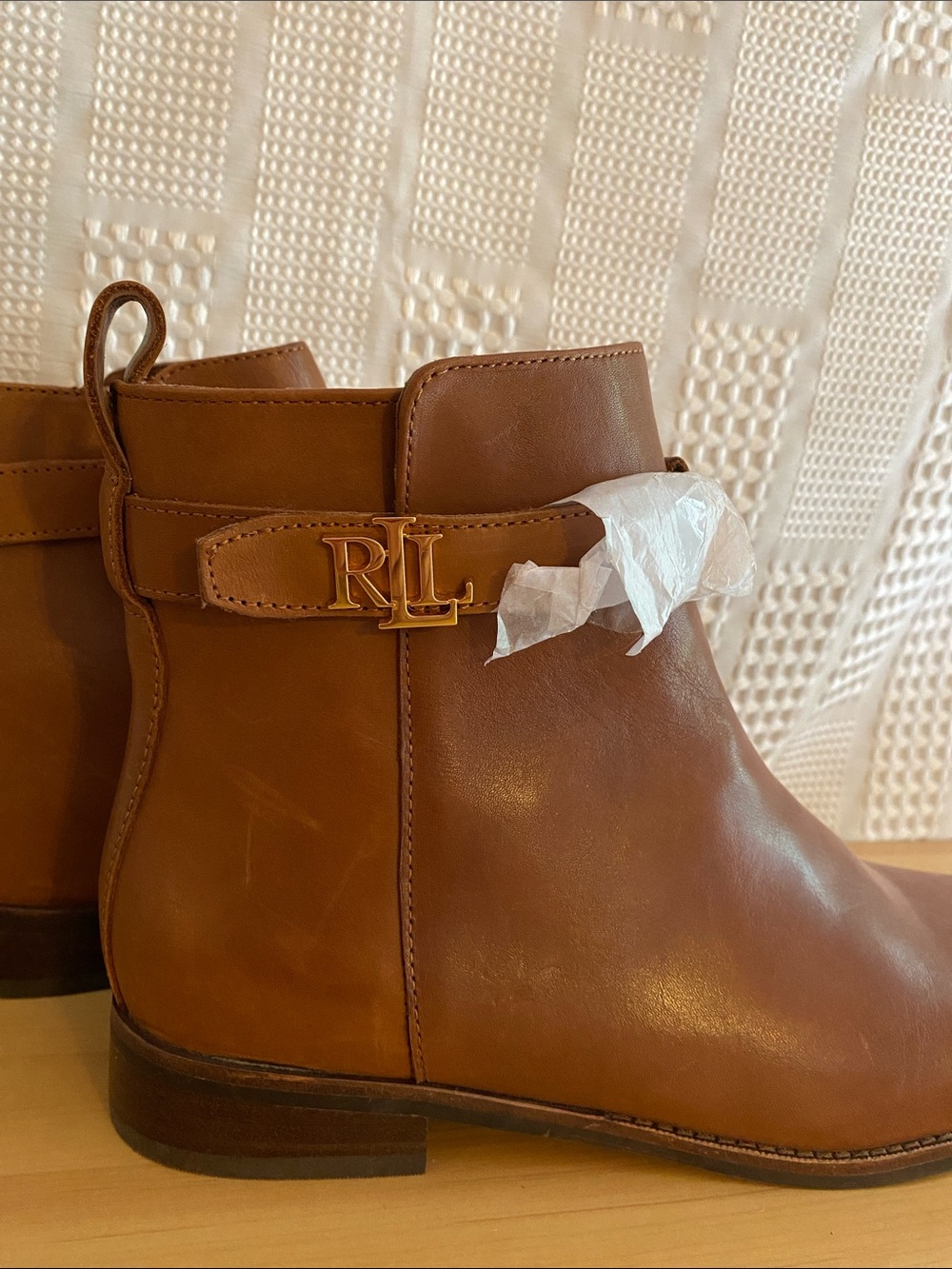 Lauren Ralph Lauren LRL Briele Leather Bootie Ankle Boots size 9 9B brown - Picture 2 of 9